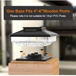 4 Pack Solar Outdoor Post Pap Lights Cold White IP65 Waterproof For 4x4 5x5 6x6 Wooden Posts In Garden Decor