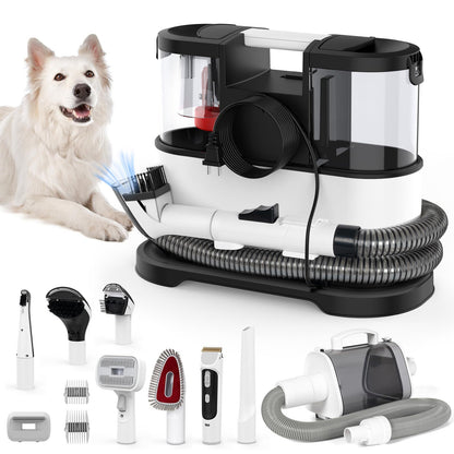 Dog Grooming Set, Pet Vacuum, Pet Blower, Drying And Suction 2 In 1 With 8 Pet Grooming Tools