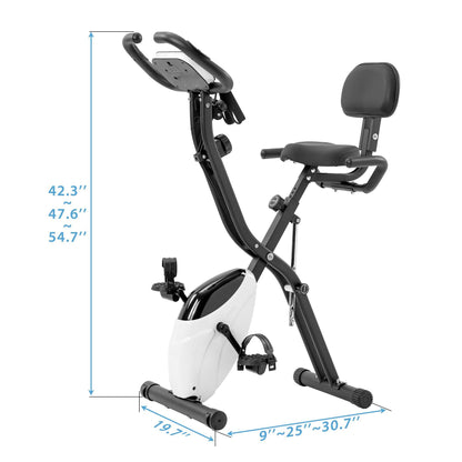 Folding Exercise Bike Fitness Upright Recumbent X-Bike With 10-Level