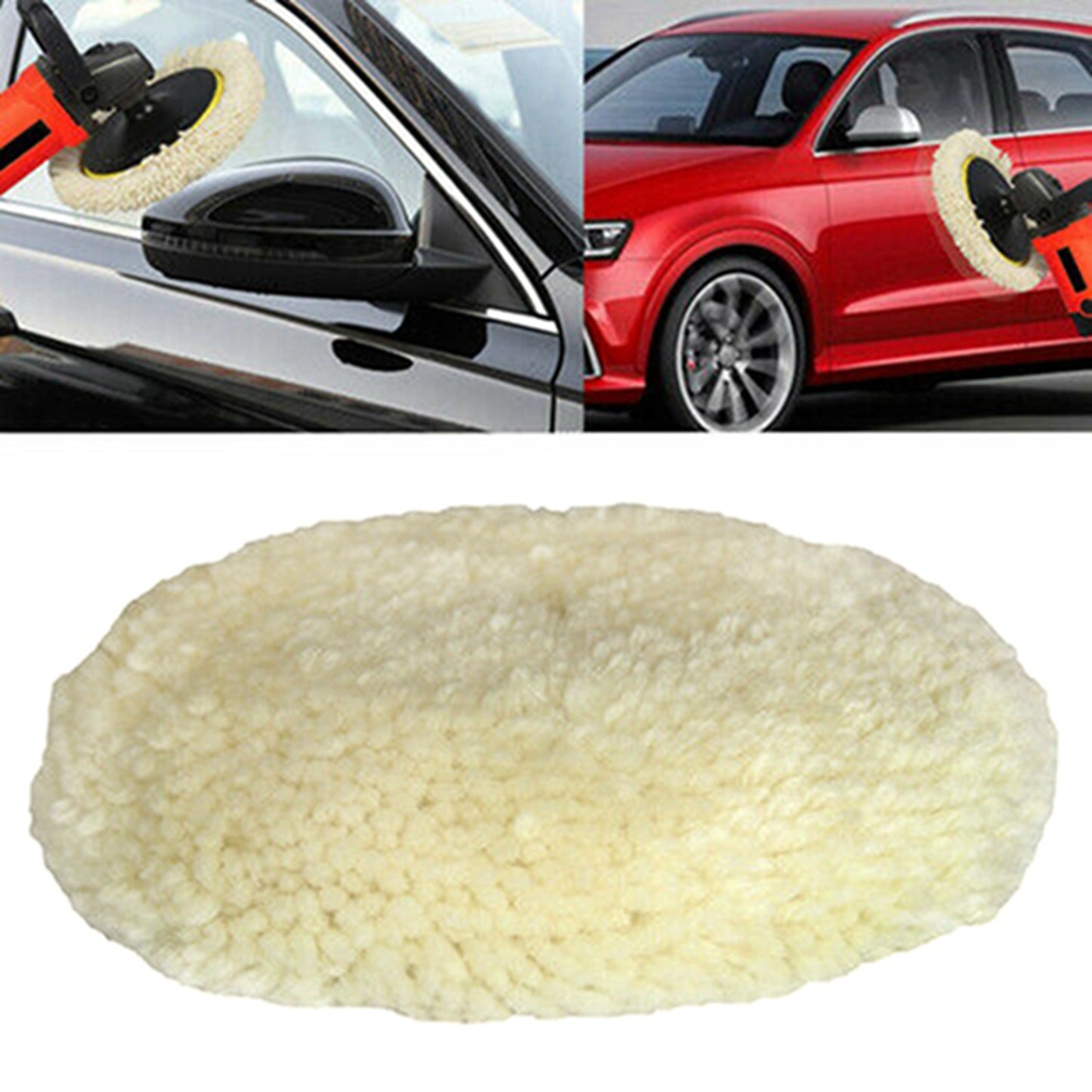 2pcs Polishing Pads Natural Wool Buffing Pad Kit Polishing Disk for Compound Cutting Car Beauty Body Repair Buffing & Polishing Pads